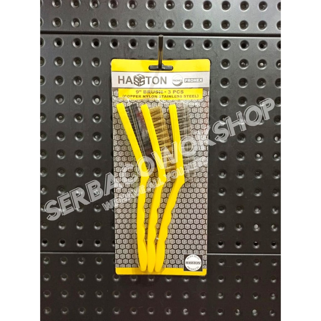 Hasston Sikat Kawat 3 Pcs Besar Brushes Nylon Kuningan Stainless Prohex Termurah Berkualitas