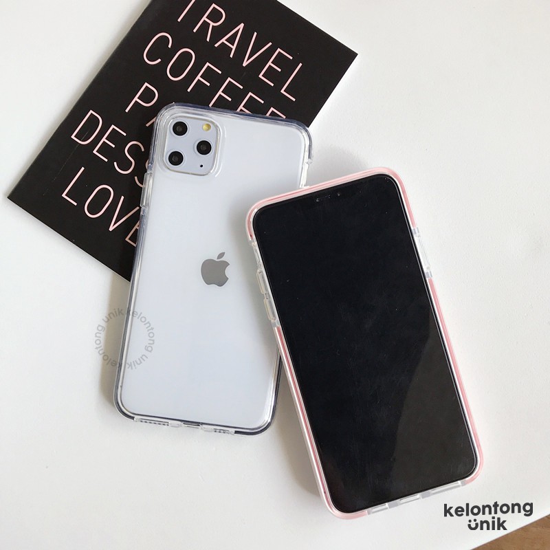 For iPhone - Anti Knock Color Border Soft Case