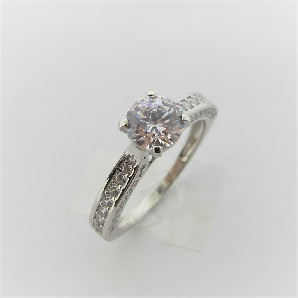 Cincin anak dan dewasa emas asli kadar 750 75% 22 3 gr tunangan nikah seperti berlian hadiah zircon 