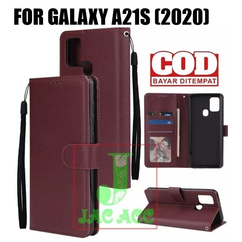 DOMPET HP UNTUK SAMSUNG GALAXY A21s NEW 2020 LEATHER FLIP CASE SAMSUNG GALAXY A21s NEW 2020