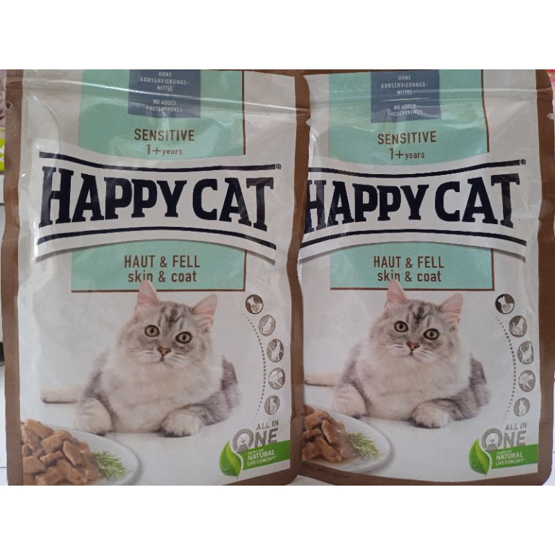 Happy Cat Makanan Basah Kucing Sensitive Skin &amp; Coat - Pouch 85 gr