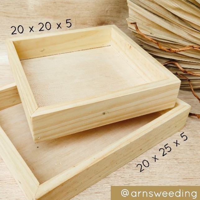 Tray Kayu / Alas Kayu / Kayu Jati Belanda / Kotak Kayu / Tray Rustic / Wadah Rustic / Nampan