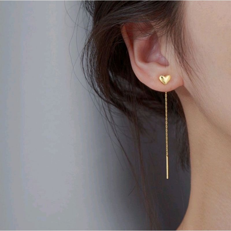 anting tusuk Jurai panjang titanium model love