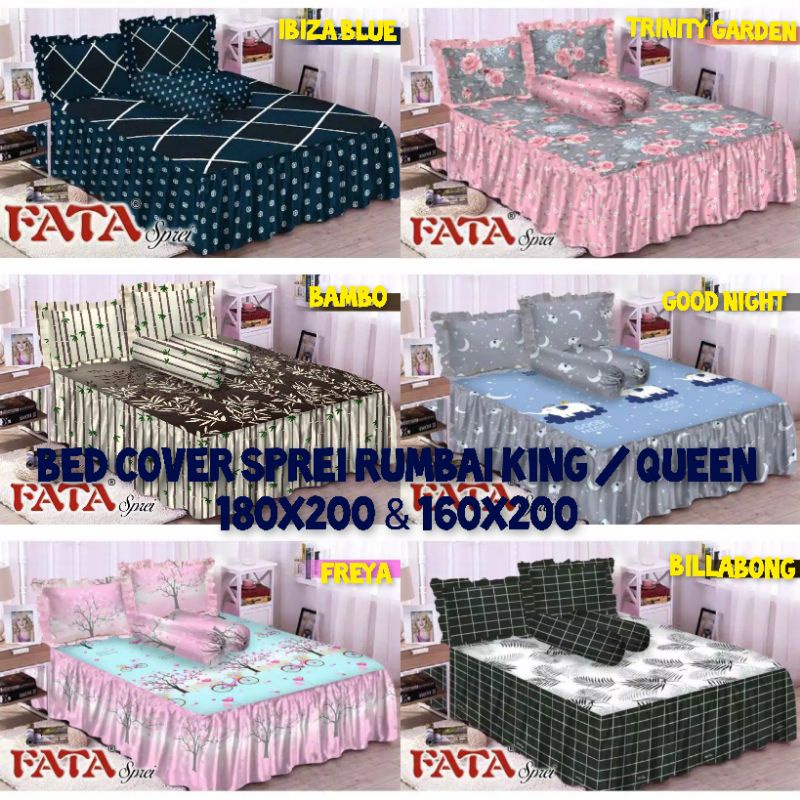 Fata_ Bed Cover Sprei RUMBAI Motif Minimalis Uk.180×200/160×200