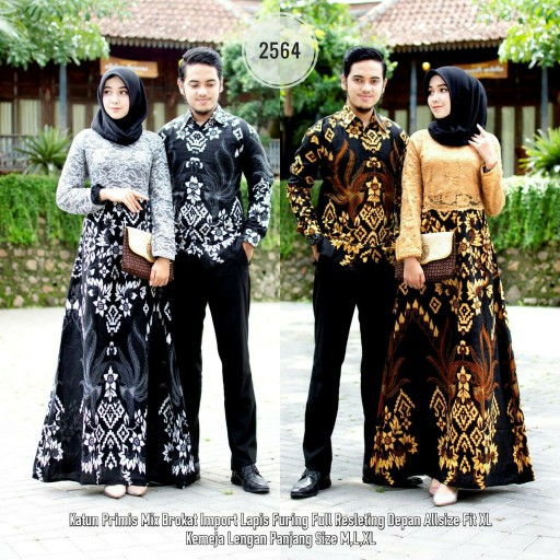 Zola_batik Batik Couple Gamis Brokat 2564 - Cinderella Cendrawasih #3