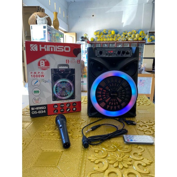 SPEAKER BLUETOOTH KIMISO QS-834+ MIC + REMOTE CONTROLAsli suara nya besarrr dan bersih
