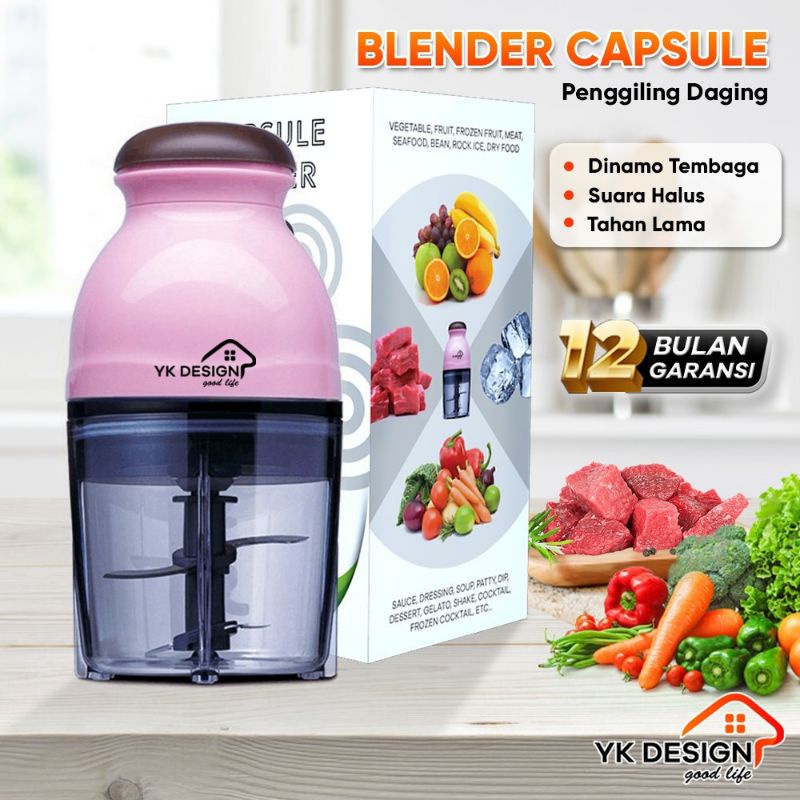 COD Blender Capsule 4 Pisau + Blender Penggiling daging / Sayur/ Buah Mincer Chopper Capsule