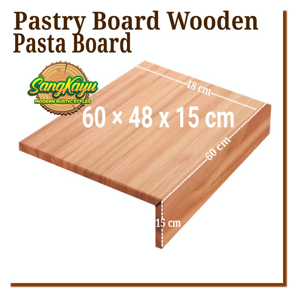 Alas adonan Pastry board talenan kue 60x48x15cm kayu pasta board