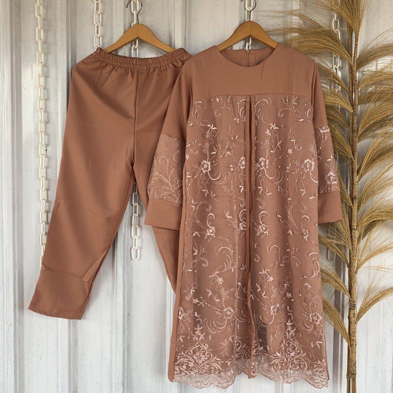 Ayudia setelan celana brukat // ayudia set brukat // setcel brukat kondangan