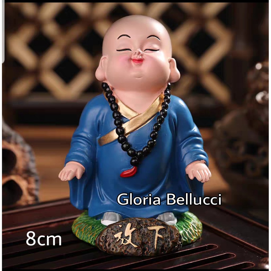 pajangan patung biksu shaolin kungfu miniatur car dashboard mobil lucu unik interior rumah