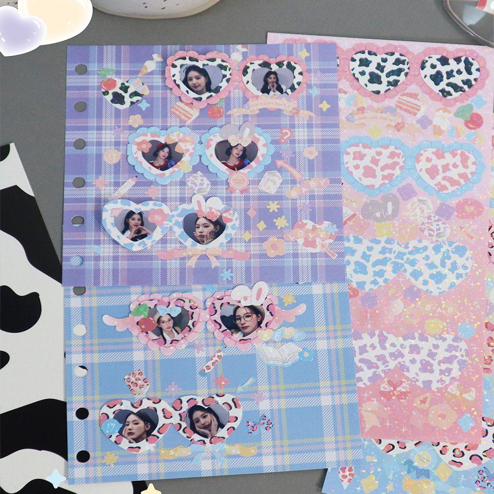 Mxbeauty Border Shiny Sticker Kawaii Ins Heart Album Leopard DIY Scrapbooking