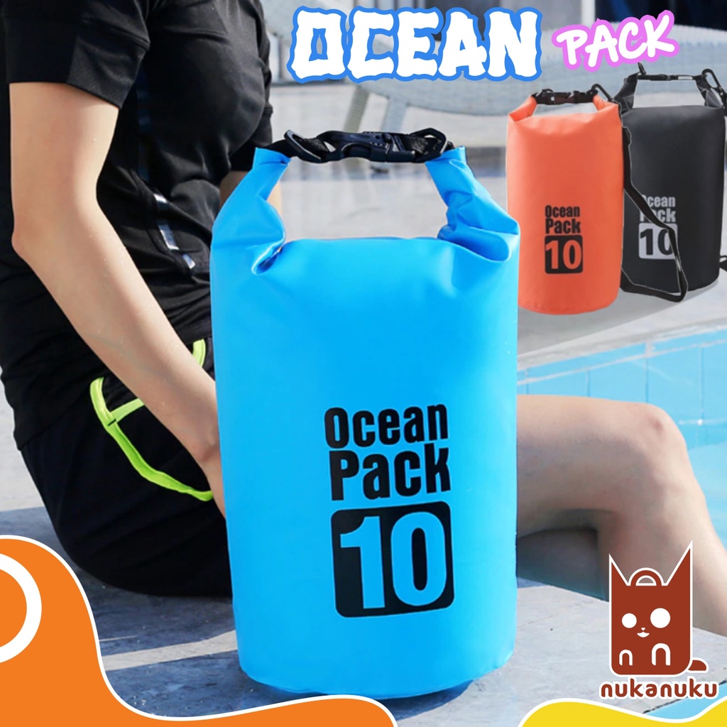 NUKANUKU - OCEAN PACK Dry Bag 10 Liter Tas Ransel Waterproof Atau Anti Air Outdoor Travel Camping Hi