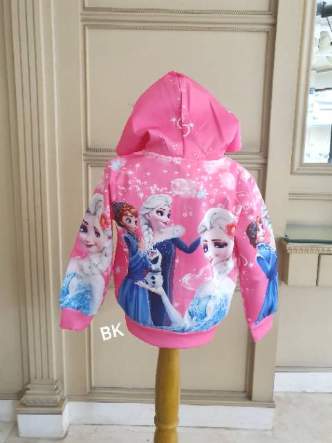 JACKET HODDIE ANAK PEREMPUAN MOTIF FROZEN ELSA ANNA / JAKET ANAK PRINCESS IMPORT