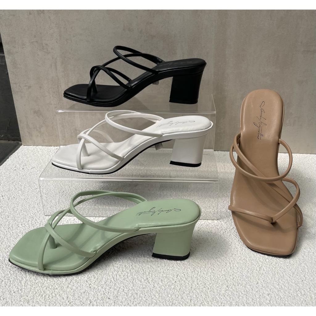 Vanesha Margaretta - Rachel heels 5cm chunky heels / hak tahu full busa./sandal heels/sandal wanita/fashion wanita - alas kaki