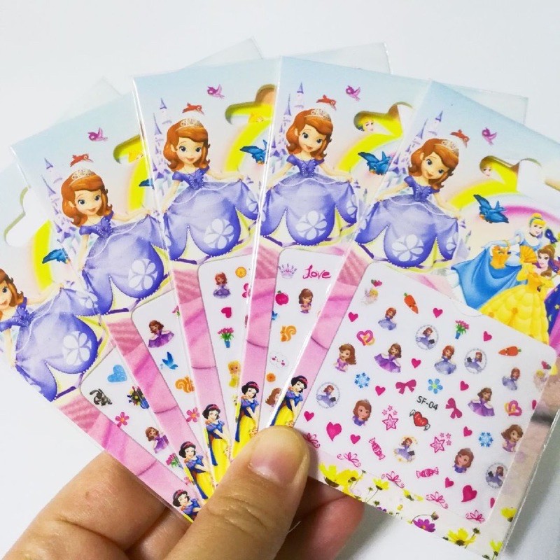 Mainan Sticker Kuku 3D Anak - Nail Sticker Motif Karakter Tempelan Cat Kuku