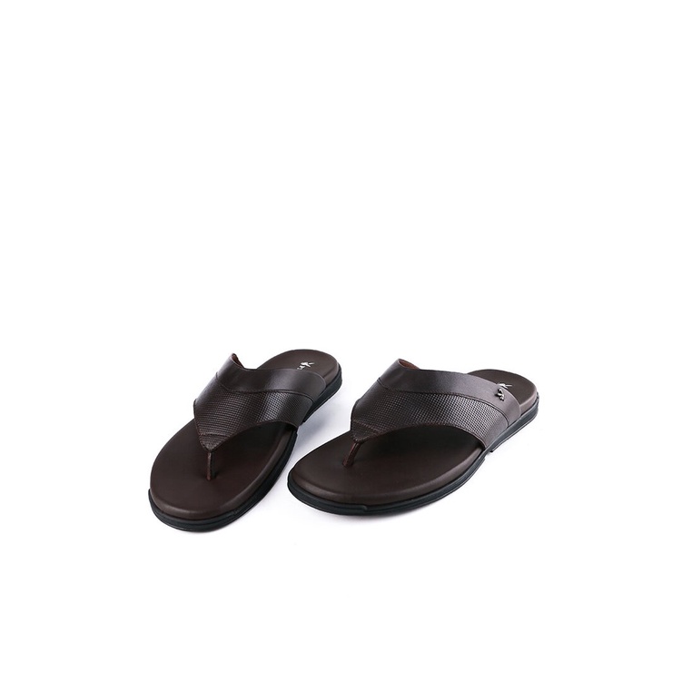 SANDAL JEPIT KULIT PLAYBOY PRIA ORIGINAL CASUAL BRANDED COKLAT PL09