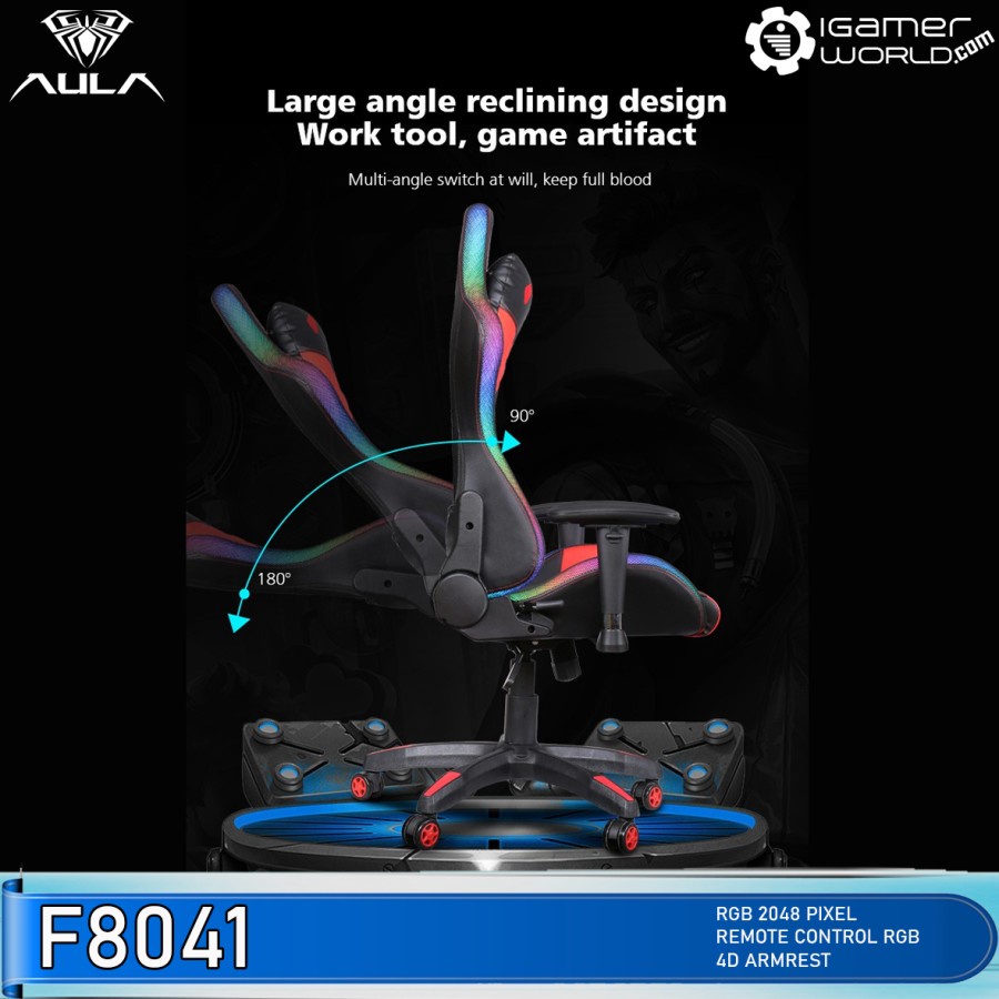 Aula F8041 Commander RGB Gaming Chair - Kursi Gaming