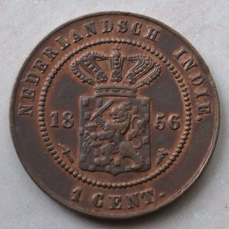 Kòin Benggol 1 Cent Nederland Indie 1856 Bagus Mantap