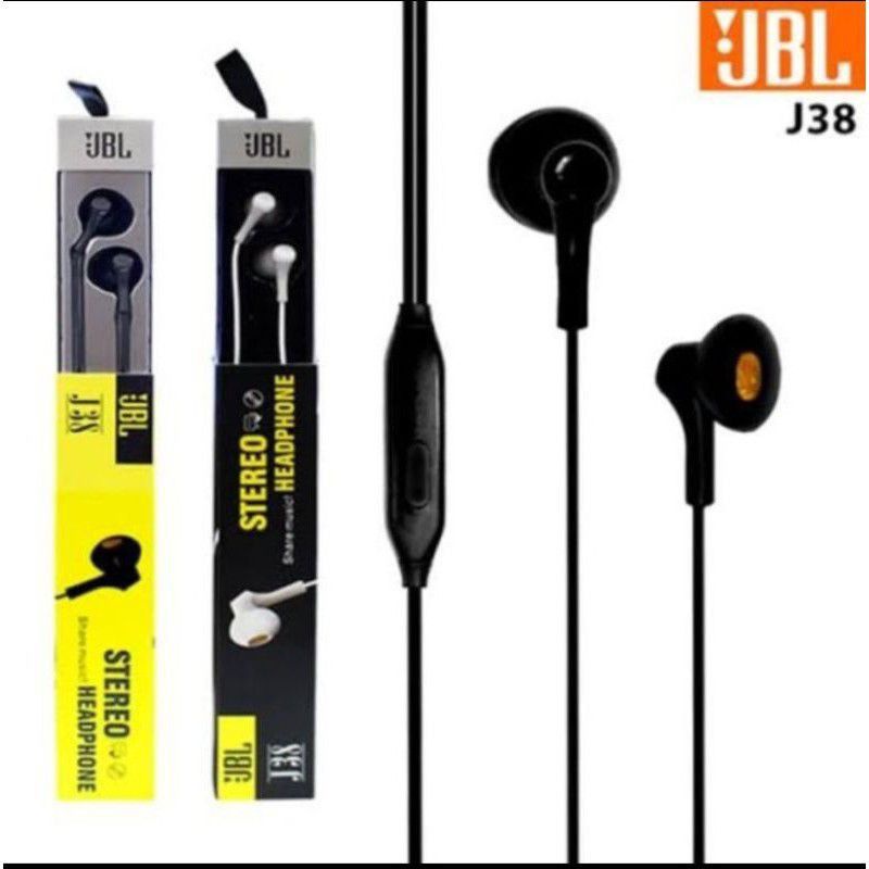 Headset Earphone JBL J38 Stereo Bass - Handsfree Hf JBL J38 Extra Bass Stereo