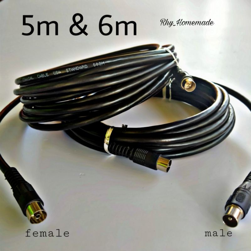 kabel loop out,kabel sambungan antena tv (5-6 mtr)