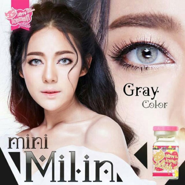 SOFTLENS KITTY KAWAII / SOFTLENS KOREA MINI MILIN GREY -MINUS / LENSA MATA