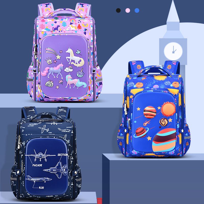 tas ransel sekolah anak perempuan cewek tk sd  anti air waterproof import unicorn pesawat tempur pla