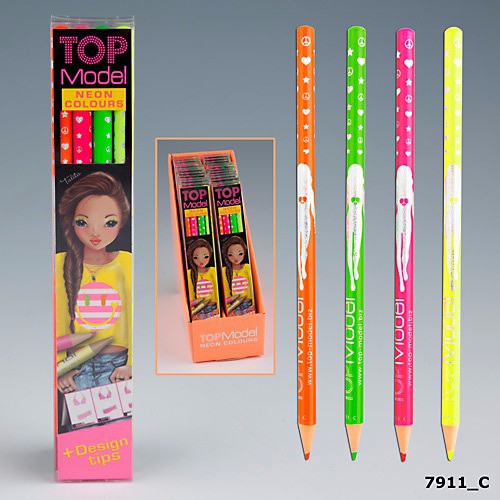 

Top Model Neon Colouring Pencil Set, 4 Colours TM 7911 (Pensil Warna) F-20