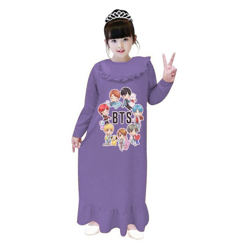 Gamis Korea BTS Anak perempuan Muslim / Gamis Panjang / Korea Gambar BTS | Murah | Bisa COD