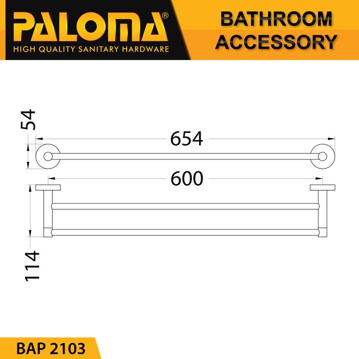 PALOMA BAP 2103 Rak Handuk Baju Gantungan Hanger Dinding Kamar Mandi