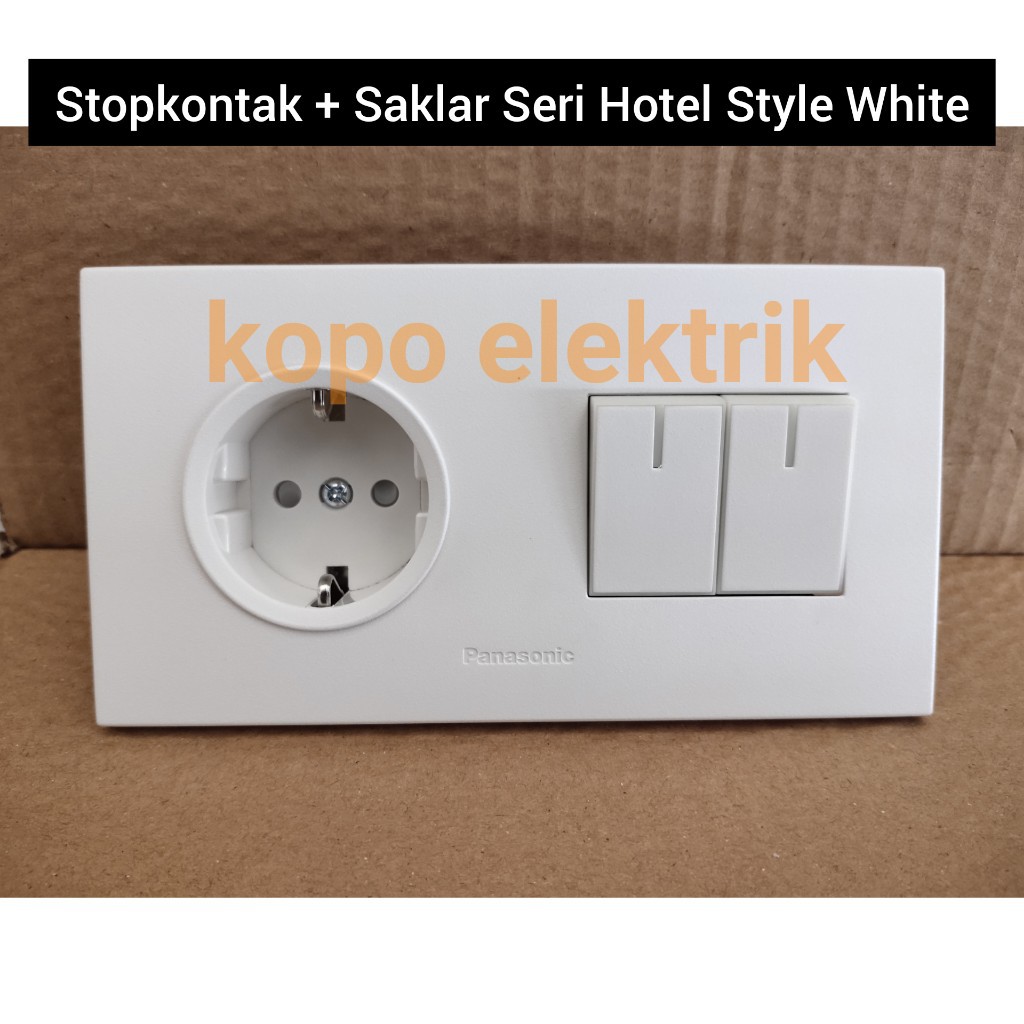 Panasonic Stopkontak CP + Saklar Seri Hotel Style White Minimalis