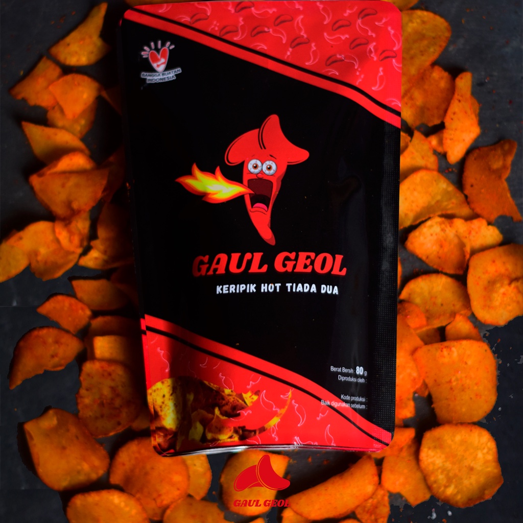 

Kripik Singkong Pedas Gaul Geol