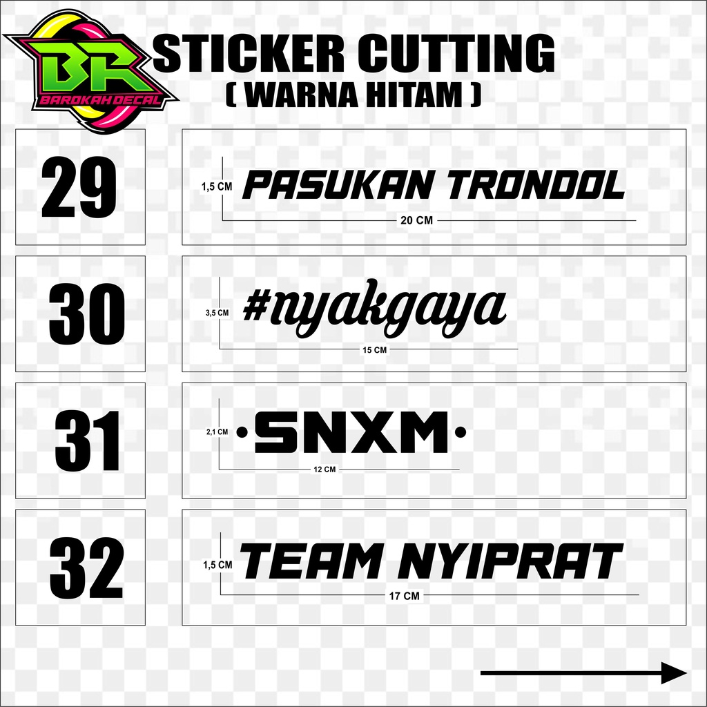 Sticker Cutting Stiker Motor Variasi ht (Harga per 1 pcs)