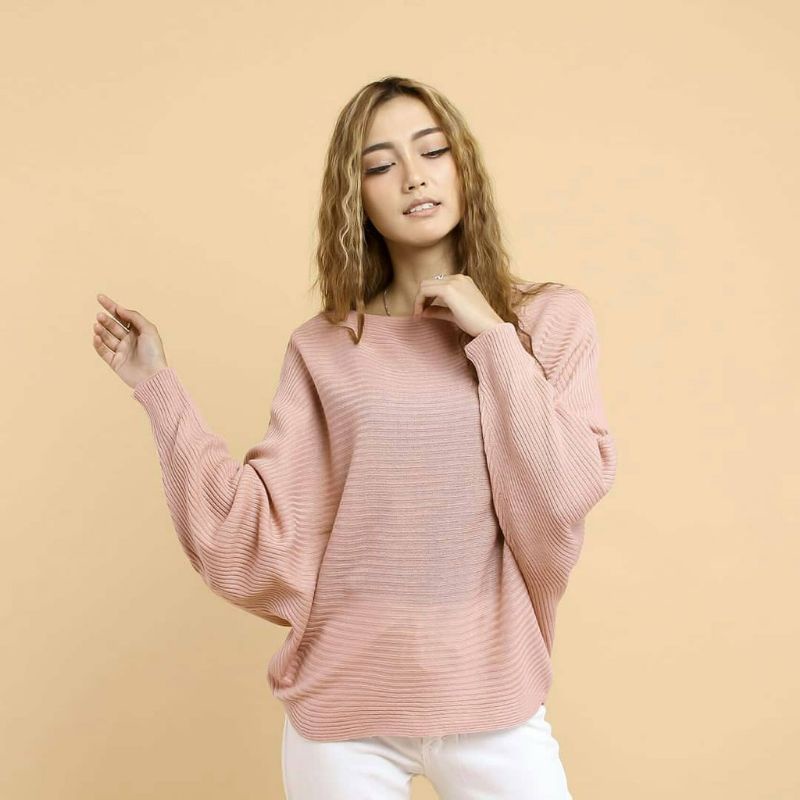 Blouse Batwing Oversize Lasperal Knit Batwing Kalong / Atasan Rajut Jumbo Wanita Outerwear