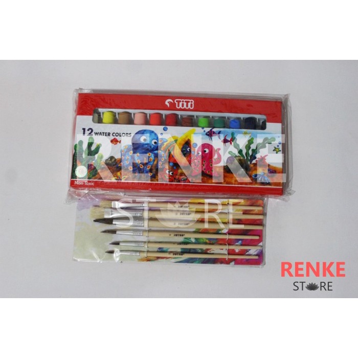 

Limited Paket Menggambar / Lukis - Cat Air Titi Kuas Set Bagus