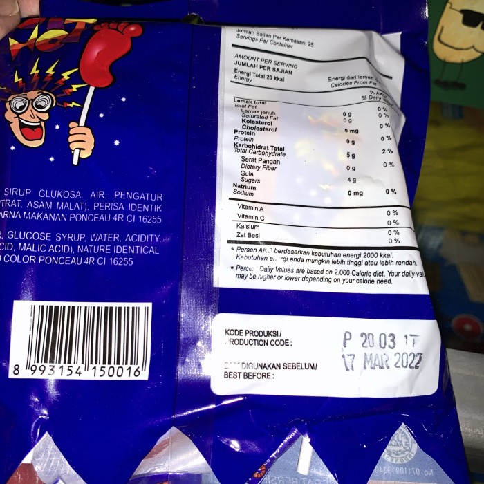 

4eh Permen Hot Hot Kaki Lolipop Isi 25 Pcs 60Jhh