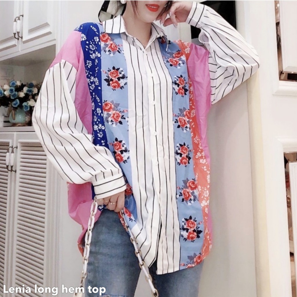 Lenia long hem top -Thejanclothes