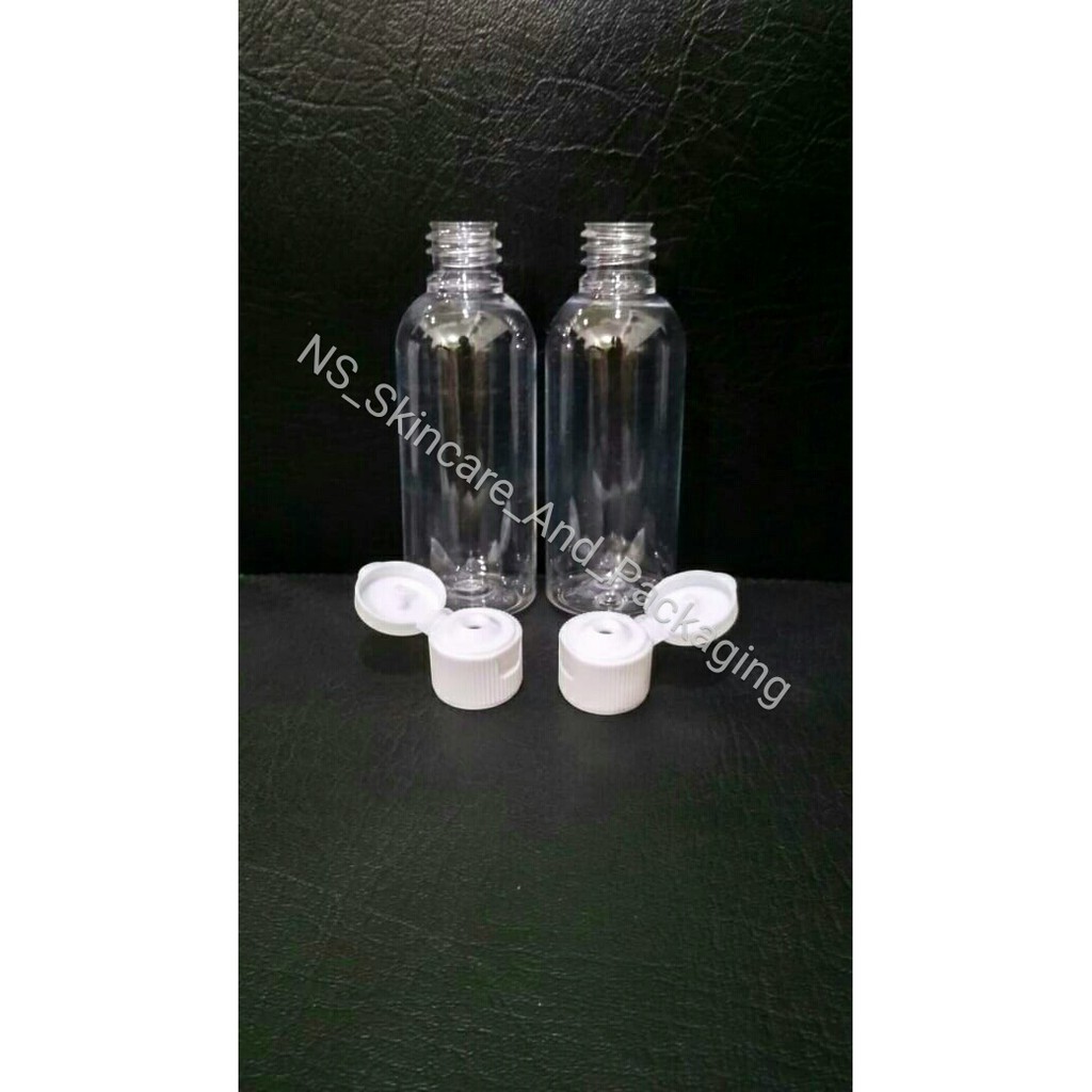 Botol Fliptop 60ml Natural Tutup Putih / Botol sanitizer