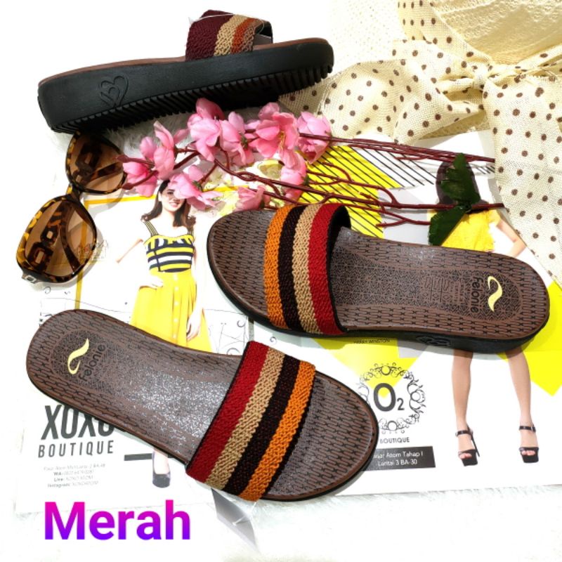 sandal wanital turki cantik sol love elegant 3cm ringan motif 4 warna. Felonie MRJ 01