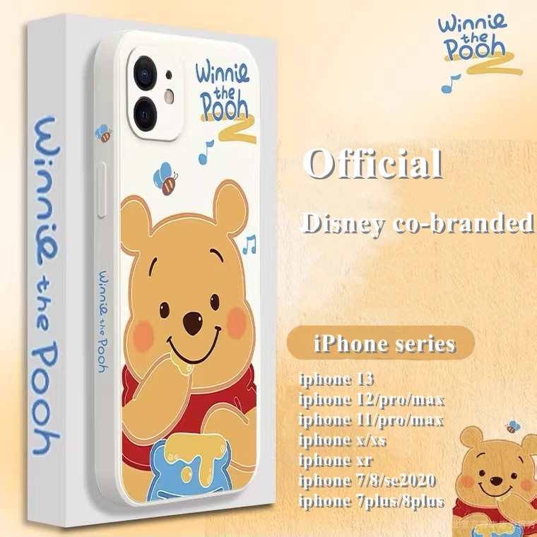 Straight side Pooh case iphone for iphone 13 12 11 pro max X Xs max XR 7 8 plus se2020 side pattern all-inclusive soft shell protective cover