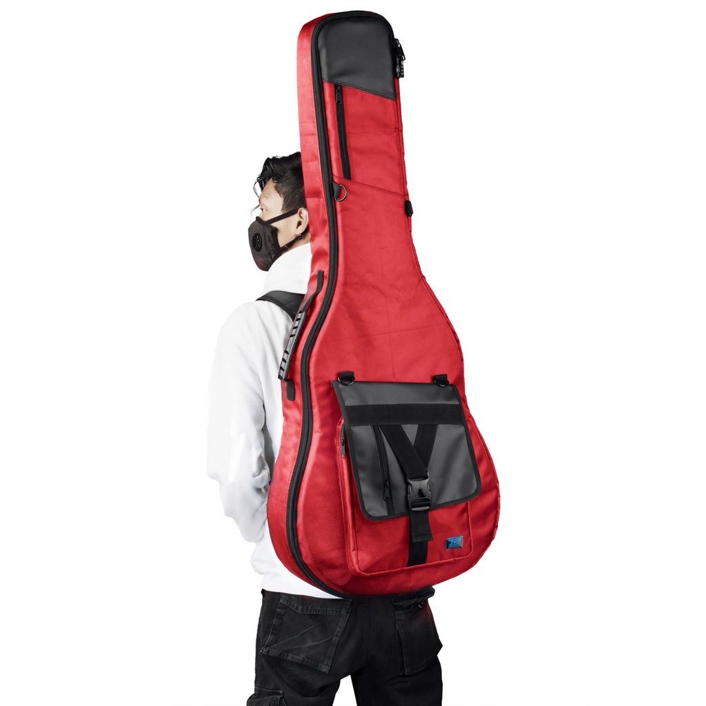 Zorc - Max | Tas Gitar Akustik Yamaha Apx 500ii 600 | Gigbag Acoustic Bass Red