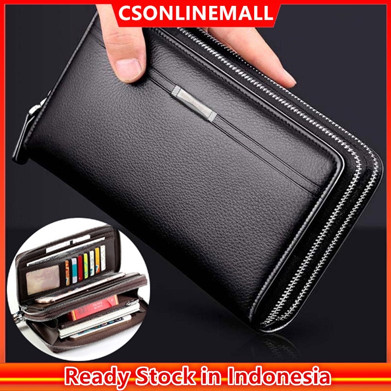 CSONLINEMALL  Dompet Pria Panjang Bahan Kulit PU Leather Premium