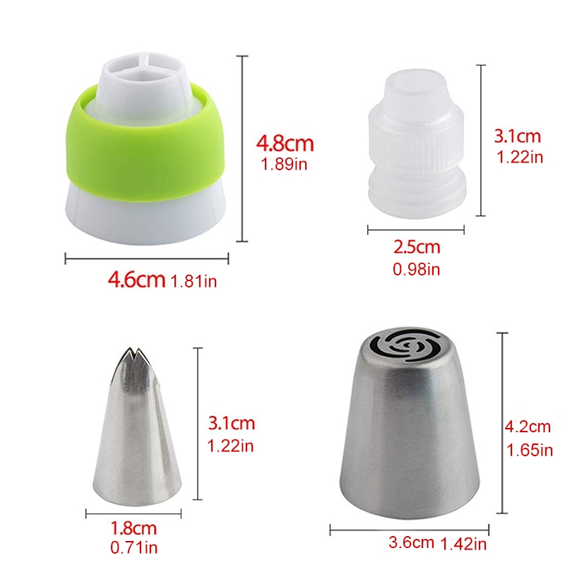 15 / 32pcs Spuit Piping Icing Bahan Stainless Steel Untuk Dekorasi Kue