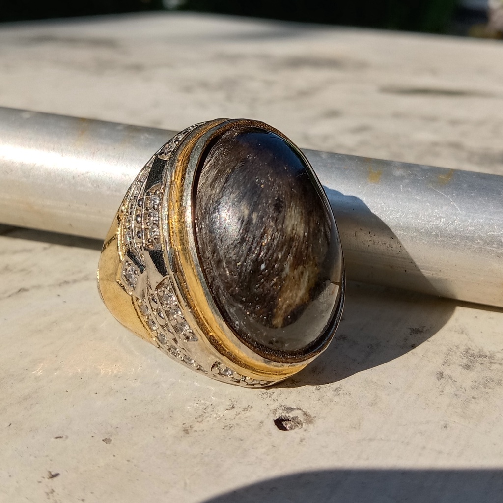 Cincin Batu Akik Bulu Macan Asli dan Natural