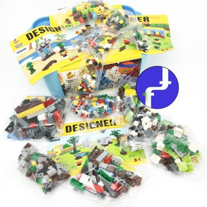 Mainan Anak Building Block Kit Panlos Brick Wange Designer 625 Pcs Box