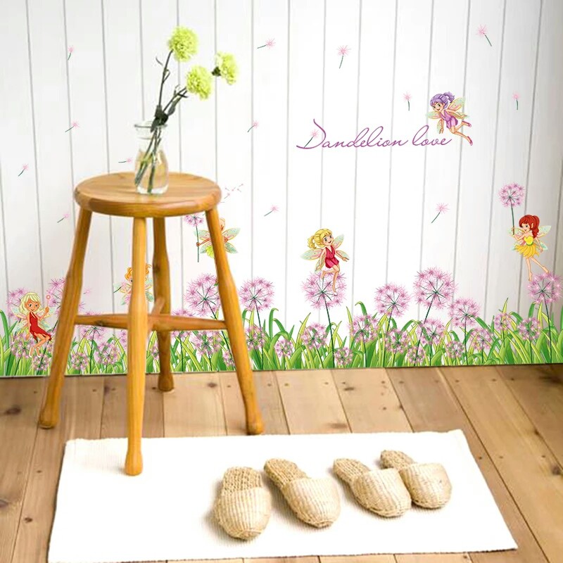 RELIZA WALL STICKER / STIKER DINDING RUMPUT DANDELION GREEN GRASS FLOWER SK7040