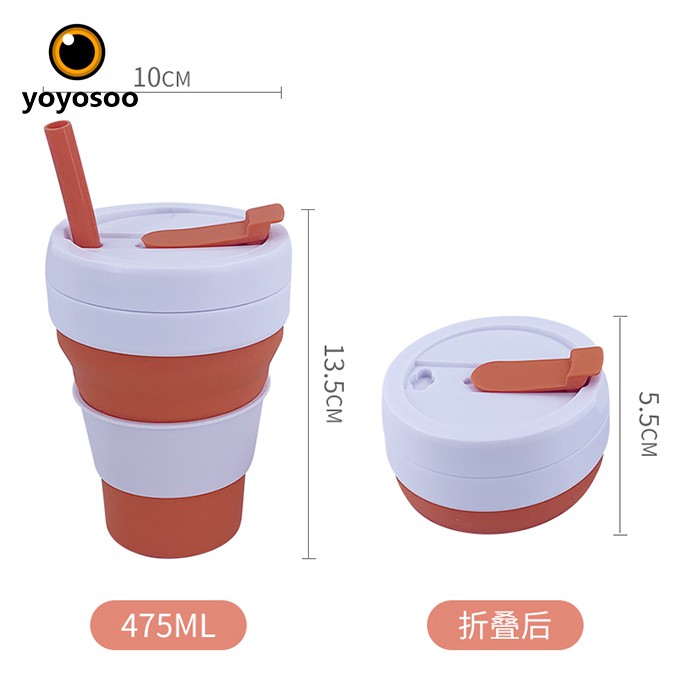 Foldable Cup / Gelas Lipat Multifungsi / Silicone Cup Sedotan -yoyosoo