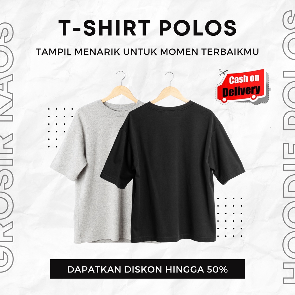 PROMO Bayar Ditempat Kaos Polos Pria/Wanita Unisex Cotton Combed 30s Lengan Pendek Distro Quality