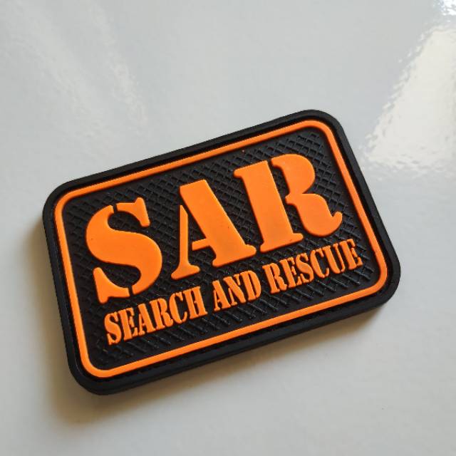 Patch rubber SAR ( SEARCH AND RESCUE )/BPBD/BNPB/TIMSAR/BASARNAS/tempelan karet emblem velcro