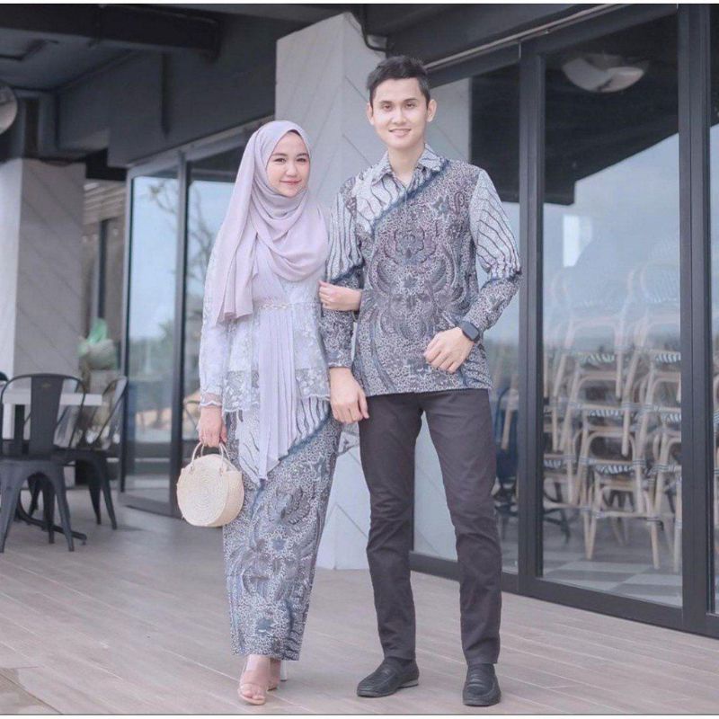 [REAL PIC] BATIK COUPLE YULIA KEBAYA BATIK Modern Batik couple Sarimbit Brokat Brukat - BS142