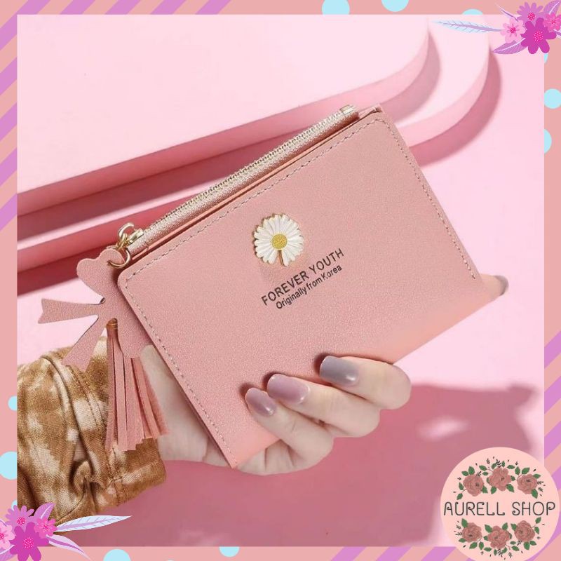 (COD) DOMPET KECIL MOTIF BUNGA DAISY MINI/DOMPET LIPAT-2